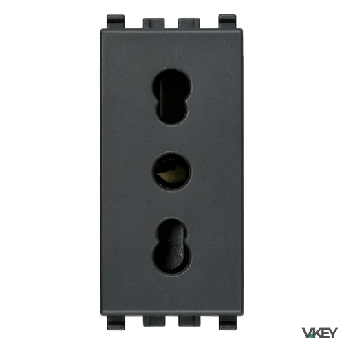 Presa 2P+T 16A P17/11 grigio