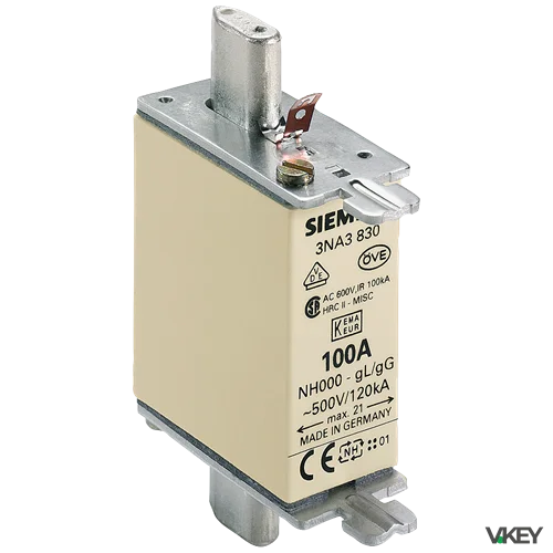 Fusibile. NH GL GG Gruppo.000 500VCA 100A | Siemens